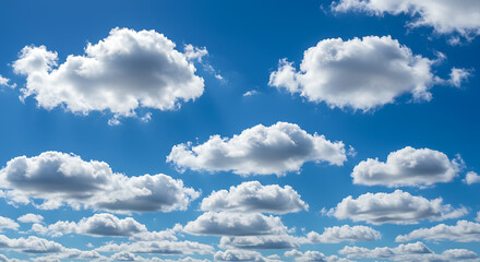 Fototapeta premium Blue Sky with Fluffy Clouds