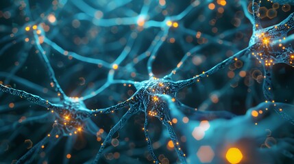 Visual representation of neural networks with interconnected glowing nodes.