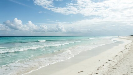 Obraz premium tropical beach with blue sky generative ai