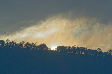 sunset in the mountains