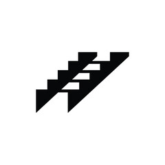 Stairs Icon Black Design