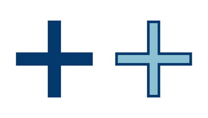 Obraz premium Plus Icon vector isolated on white background. Add plus icon. Addition sign. Medical Plus icon