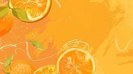 Food Festival Orange Background: Soaked in Fiery Warmth, Spreading a Carnival Scroll of the Blending of Orange Waves and Gastronomic Delights