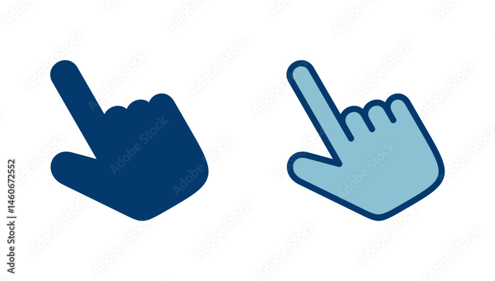 Poster hand cursor icon vector isolated on white background. hand click icon. finger pointer vector