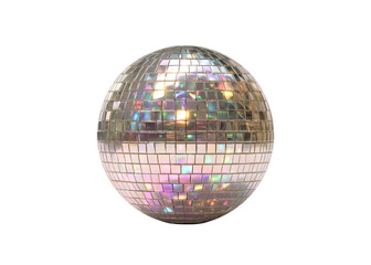 Obraz premium Shiny disco ball isolated on transparent background, party, music, dance.