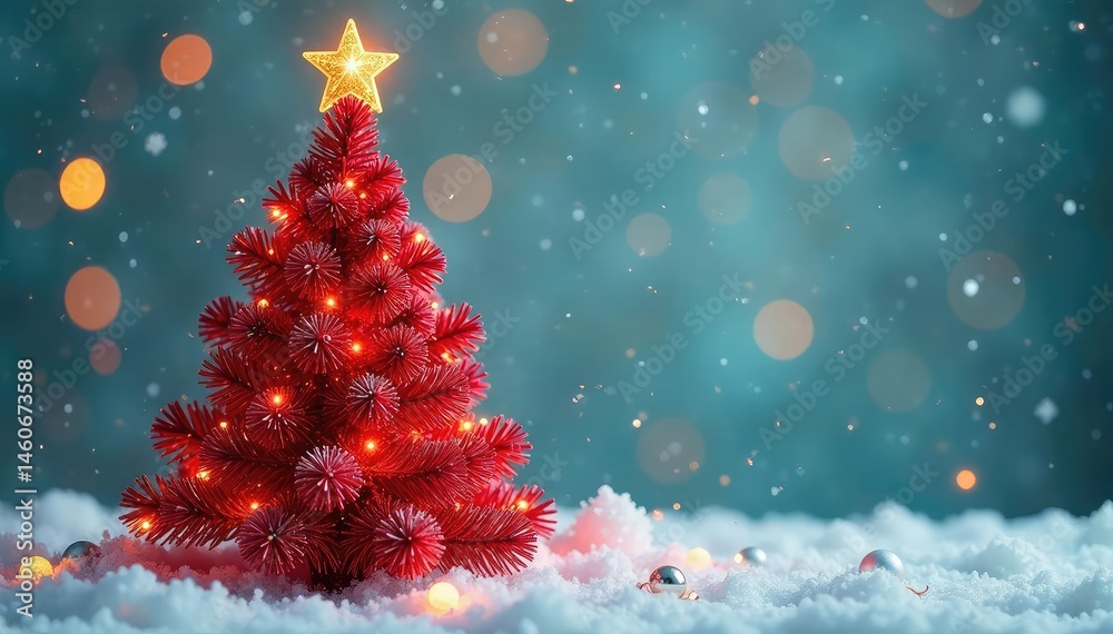 Canvas Prints a whimsical christmas tree crafted entirely from shimmering tinsel, showcasing a unique and festive 