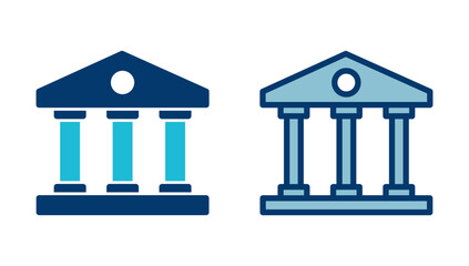 Bank icon vector isolated on white background. bank vector icon, museum, university