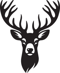 deer head vector art illustration white background