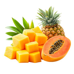 Modern Tropical Vision XIX Creative Fusion of Mango Isolated on Transparent Background