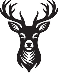 Naklejka premium deer head vector art illustration white background