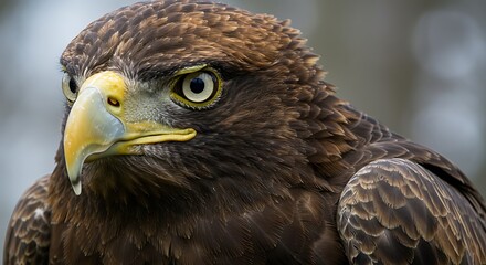 Fototapeta premium Majestic Eagle Portrait: A Close-Up Wildlife Photograph AI Generated