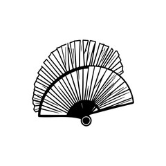 Elegant depiction of a hand fan, a symbol of Asian tradition and culture