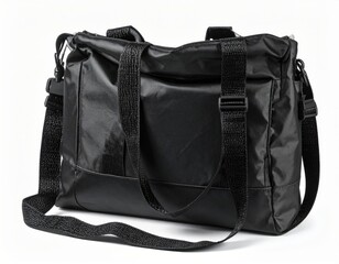 Naklejka premium Black Messenger Bag With Adjustable Strap