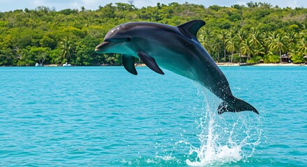 Obraz premium Ocean's Graceful Leap AI Generated