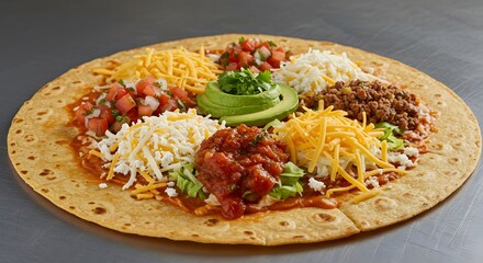 Fototapeta premium Giant Taco Salad Recipe A Delicious and Easy-to-Make Mexican-Inspired Meal