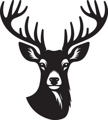 Naklejka premium deer head vector art illustration white background