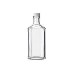 Clear Glass Bottle with White Cap - Mockup for Spirits, Liquor, or Oil