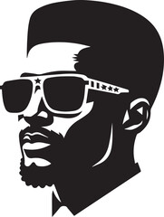 black man head vector illustration in a white background