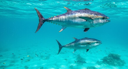 Fototapeta premium Tuna Fish Swimming in Ocean
