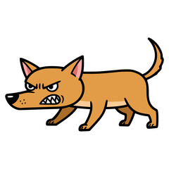 cute angry dog pet animal flat color vector illustration template design