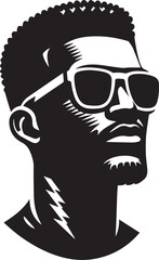 Fototapeta premium black man head vector illustration in a white background