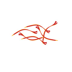 Red Saffron Thread Vector Illustration 