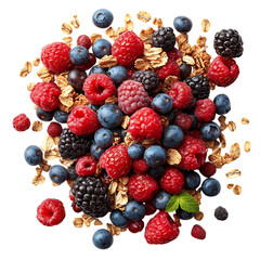Vivid Berry Medley Isolated on Transparent Background