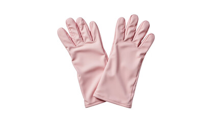 Obraz premium Pink gloves on black, a study in color, texture, and protective function pink