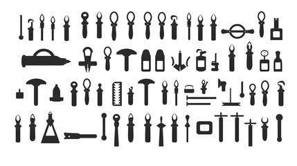 Professional Tools Icon in Flat Glyph Style for Design Projects and Web Development