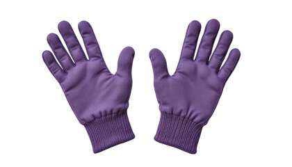 Closeup of purple gloves on a black background, study in contrast and texture