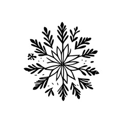 Stylized snowflake design, elegant winter icon for festive season, minimalist art