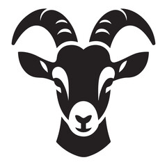 Goat head silhouettes vector