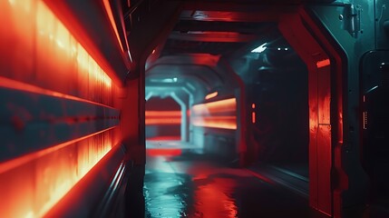 An intense firefight in a futuristic underground bunker complex.