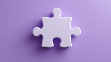Fototapeta premium Solitary puzzle piece casting shadow, symbolising a challenge or a missing connection