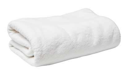 Luxurious white towel artfully folded on a black background, study in minimalist contrast