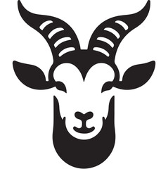Goat head silhouettes vector.

