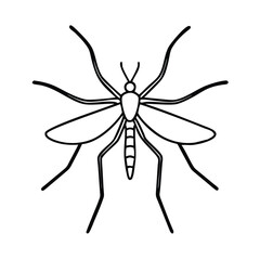 Simple Line Drawing of a Mosquito Insect
