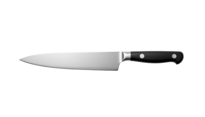 Sleek blackhandled knife, a versatile cutting tool for kitchen and craft enthusiasts