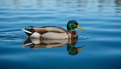 Obraz premium Wild Duck Swim on Pool.