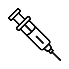 Medical Syringe Icon Line Art Vector Illustration