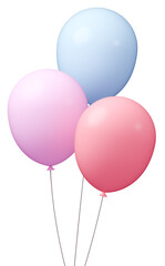 3D画像_風船_パステルカラー