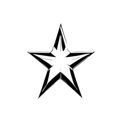 Obraz premium Striking monochrome star rendering, vector illustration with artistic flair