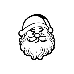 Stylized santa claus head illustration with a clean and graphic aesthetic