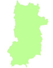 奈良県　地図　黄緑　イラスト