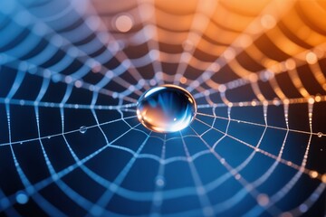 A Single Water Droplet on a Spiderweb