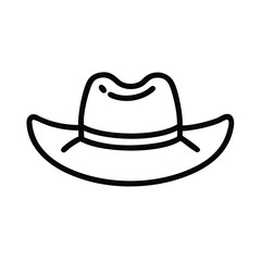 Simple Line Drawing of a Cowboy Hat Icon