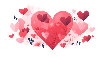 Valentine's Day Greeting Card Design Template with Elegant Heart Illustration