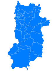 奈良県　地図　ブルー　イラスト