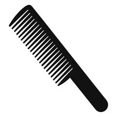 Black Hair Comb Icon Simple Silhouette Design