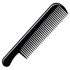 Black Plastic Comb Hair Styling Tool Icon Illustration